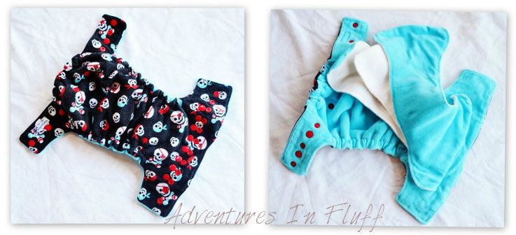 Poopsie Doodles One-Size Fitted Cloth Diaper - Inside and Outside