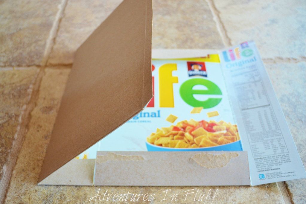 Upcycle a cereal box into a shipping envelope - Fold in half