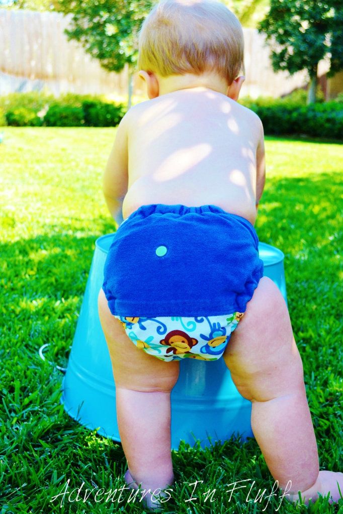 Barnyard Bummz One-Size Fitted Cloth Diaper - On my baby
