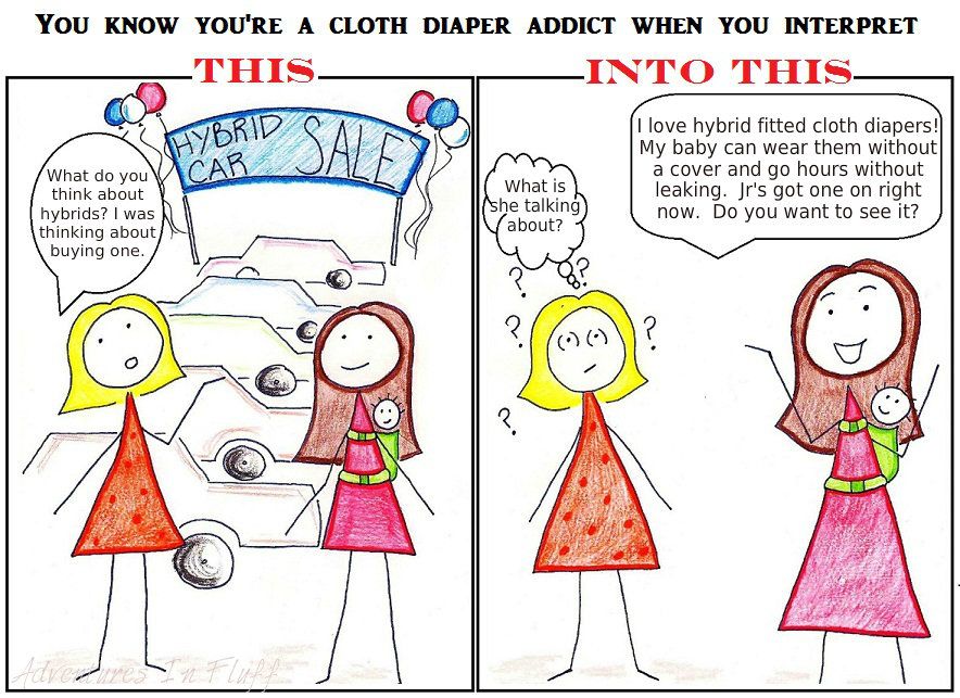 Cloth Diaper Humor:  Hybrid Fitteds Cartoon