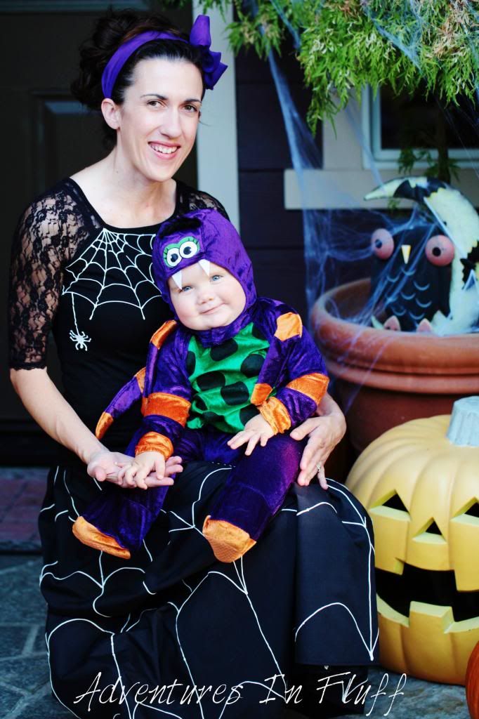 Itsy Bitsy Spider  baby costume and spider web mom