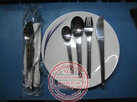 Dao nĩa inox Vietnam Airlines, chăn (mền), dép đi trong nhà, ấm trà, ly rượu xịn!!! - 1