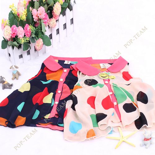 Black Ruffle Girls Toddlers Wave Point Print Shirt Kids Chiffon Blouses TYD7H 2