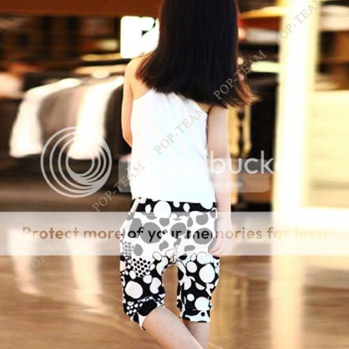 Cute Girls Kid Panda Clothes Summer Top Vest Pants 2pc Outfit Set 3 9Y Suit TYC6