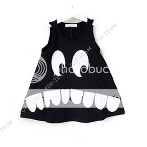 2013 Fashion Kids Baby Girl Toothy Smiling Sleeveless Long Dress Back Skirt TYG4