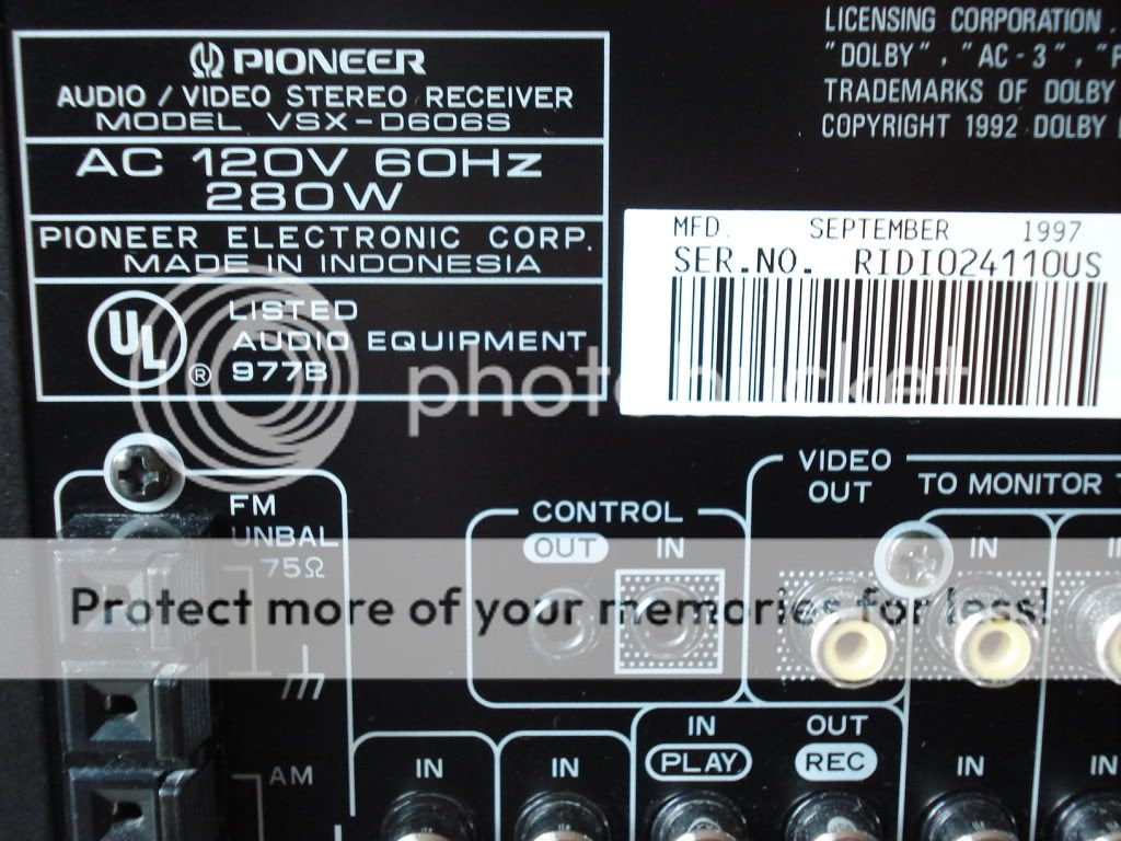 PIONEER VSX D606S RECEIVER + REMOTE CONTROL  