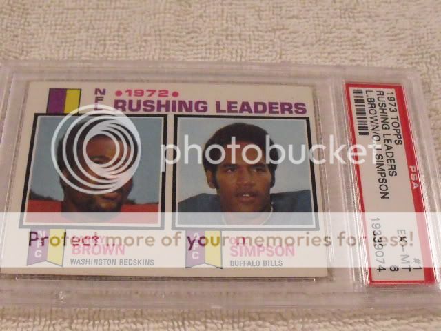 1973 Topps #1   1972 NFL Rushing Leaders   PSA 6 EX MT   O. J. SIMPSON